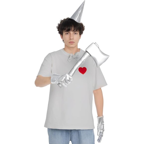 Halloween Costume Set Silver Hat Brooch Gloves for Kids Adults Cosplay Party - Picture 2 of 7